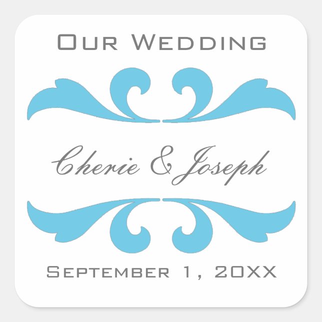 Blue Save the Date Stickers and Seals (Devant)