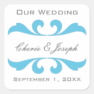 Blue Save the Date Stickers and Seals