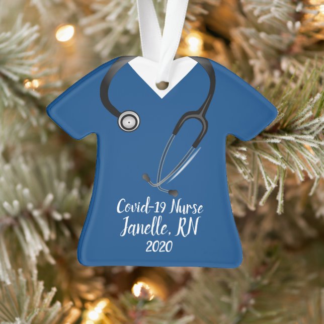 Blue Scrub Top Nurse 2020 Ornament (Arbre)