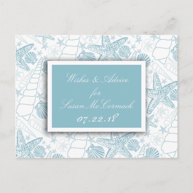 Blue Seashells Baby shower Conseils et cartes de s (Devant)