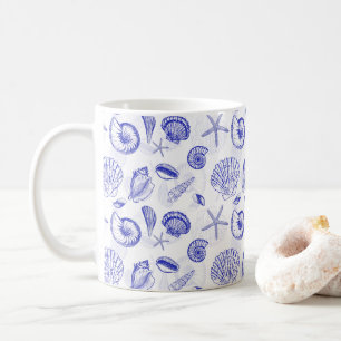 Blue Seashells Coffee Mug - Idéal pour les amateur