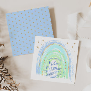 Blue Shades Arc-en-ciel Invitation de fête d'anniv