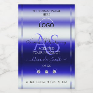 Blue Shimmery Produit Étiquettes Initiales Bijoux