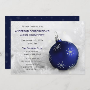Blue Silver Festive Corporate Festive Invitation d
