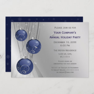 Blue Silver Festive Corporate Festive Invitation d