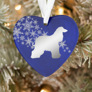 Blue Silver Snowflake Afghan Hound