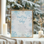 Blue silver snowflakes Don't say baby game Poster<br><div class="desc">Blue silver snowflakes Don't say baby game Poster.
Matching items available.</div>