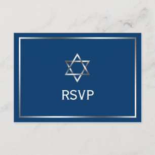 Blue Silver Star de David Bar Mitzvah RSVP