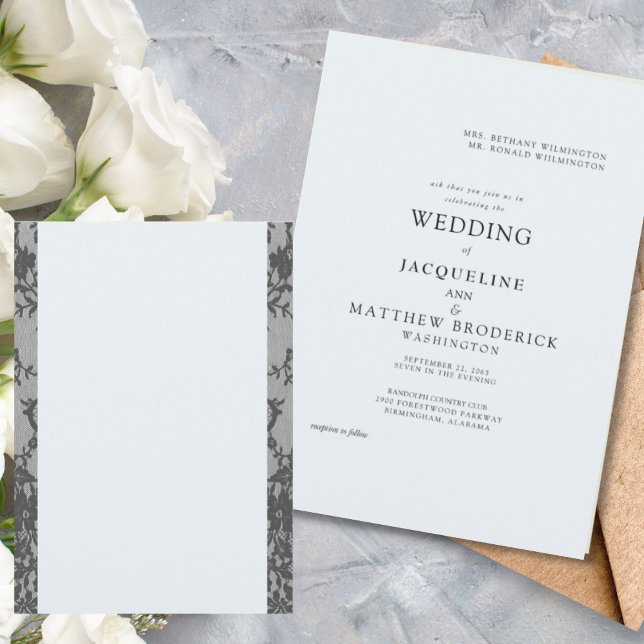 Blue Skies & Lace Faire-part de mariage (Créateur téléchargé)