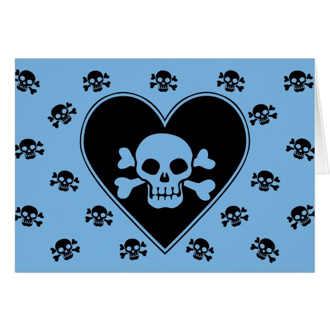 Blue Skull in Heart (Devant horizontal)