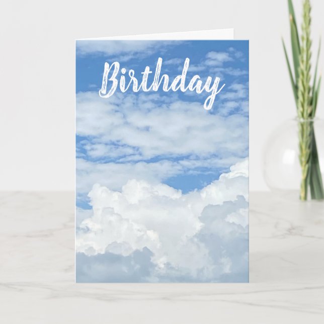 BLUE SKY CLOUDS PHOTO CARTE D'ANNIVERSAIRE (Devant)