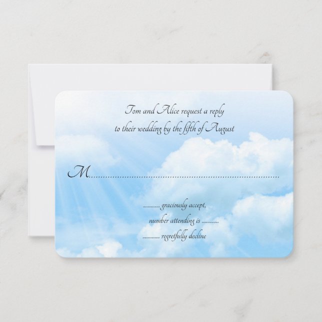 Blue Sky Invest Count Wedding Cartes RSVP (Devant)