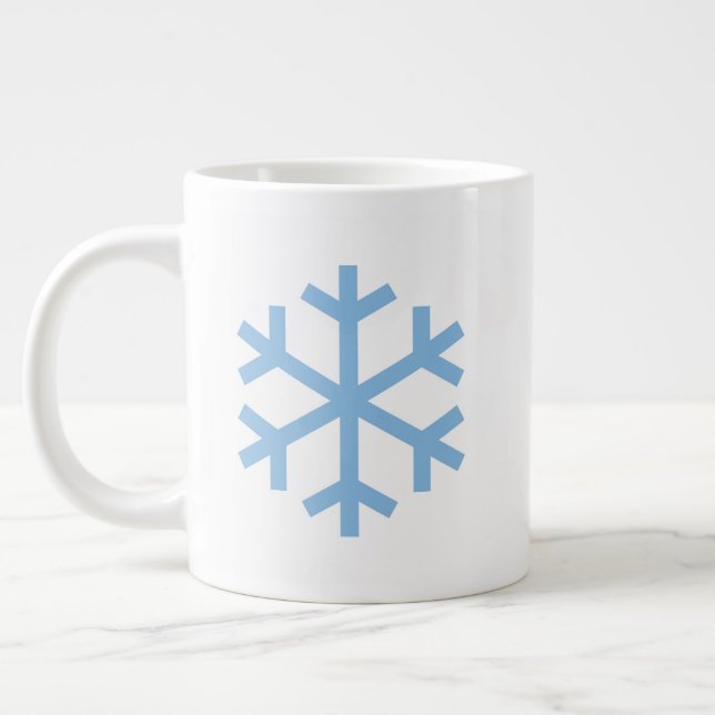Blue Snowflake Noël Giant Café Mug (Gauche)