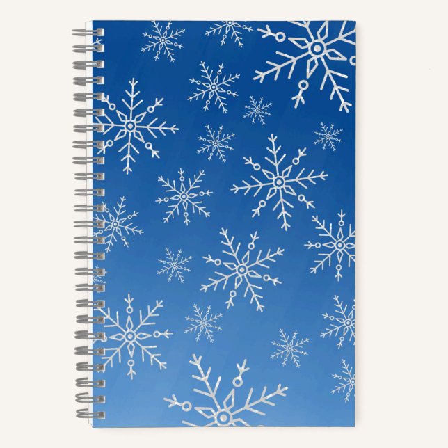 Blue Snowflake Notebook – Winter Aesthetic Journal (Recto)