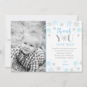Blue Snowflake Photo 1er anniversaire Carte de rem