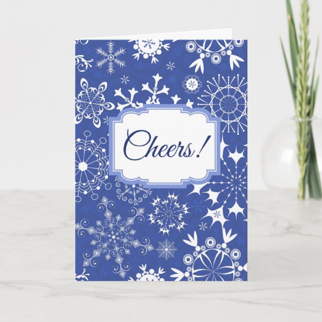 Blue Snowflakes Carte de Noël (Devant)
