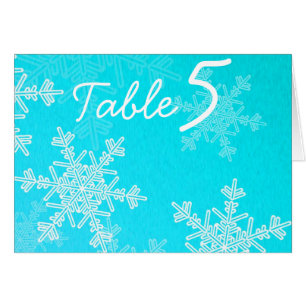 Blue Snowflakes Christmas Table Numéro Carte