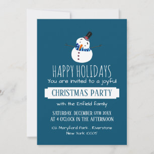 Blue Snowman, Invitation à la fête de Noël