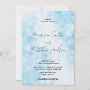 Blue Snows Nuage Mariage Invitations