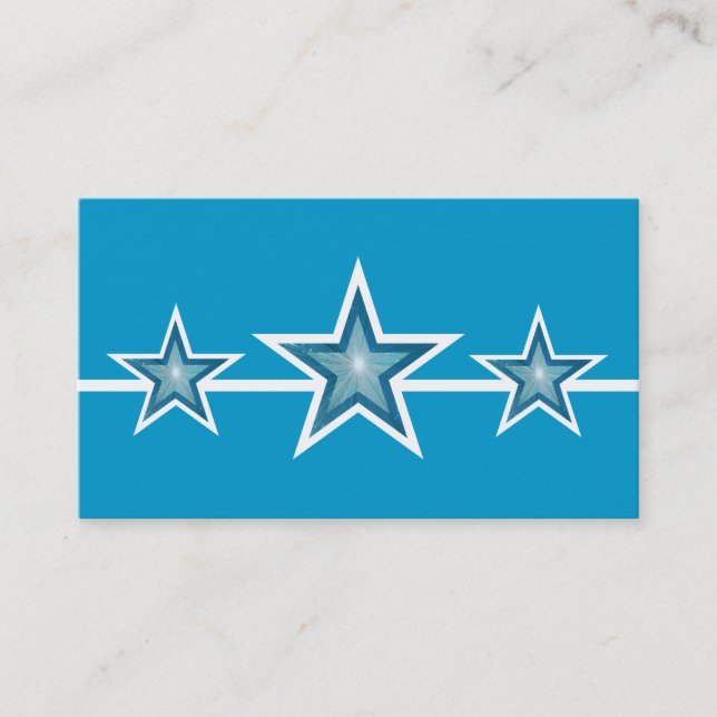 Blue Star 3 étoiles carte de visite bleu (Devant)