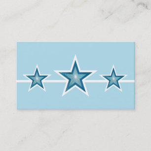 Blue Star 3 étoiles carte de visite bleu pâle