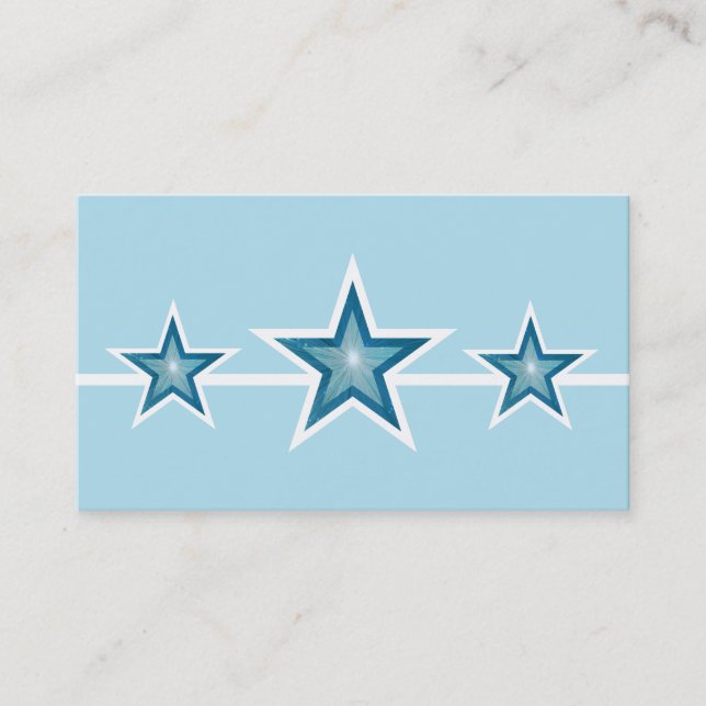 Blue Star 3 étoiles carte de visite bleu pâle (Devant)