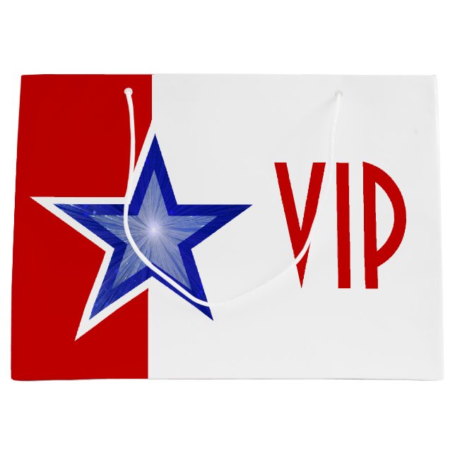Blue Star Red print VIP cadeau sac grand (Devant)