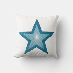 Blue Star White 'Text' lance oreiller carré