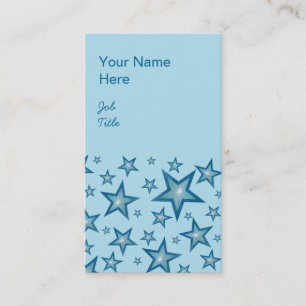 Blue Stars carte de visite bleu pâle portrait