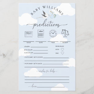 Blue Stork Baby Predictions Jeu