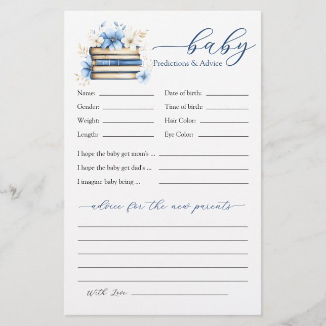 Blue Storybook Baby Brunch Predictions and Advice (Devant)