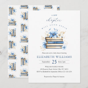 Blue Storybook Baby shower Invitation Garçon
