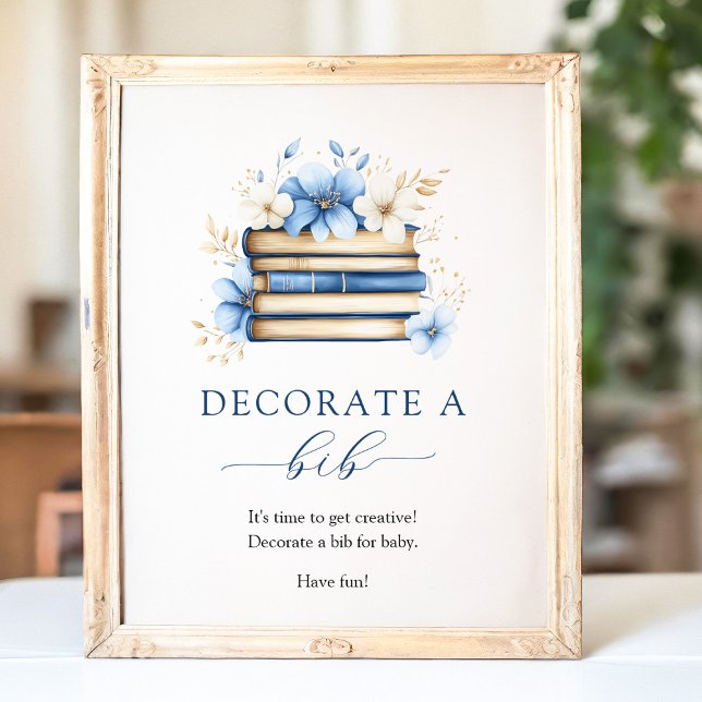 Blue Storybook Decorate a Bib Game Poster (Créateur téléchargé)
