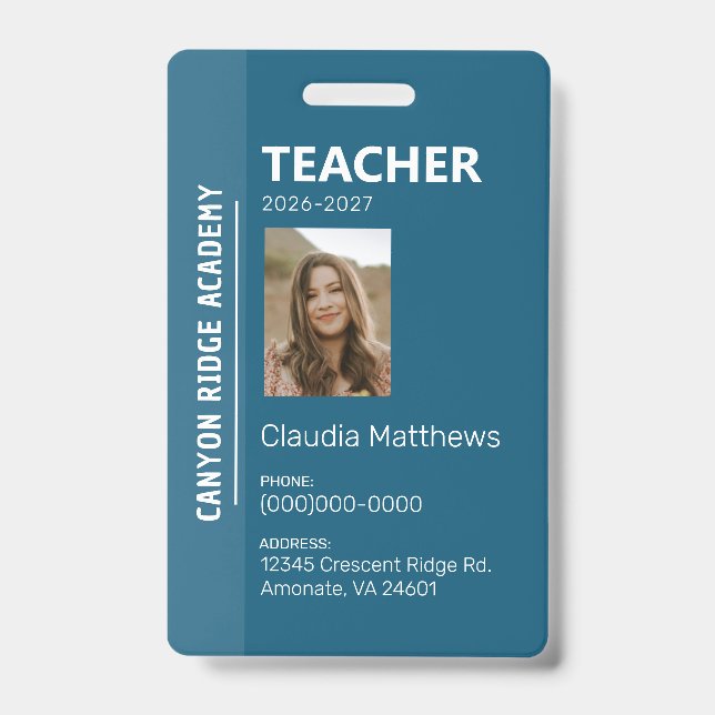 Blue Stripe Homeschool Educator ID Badge (Face)