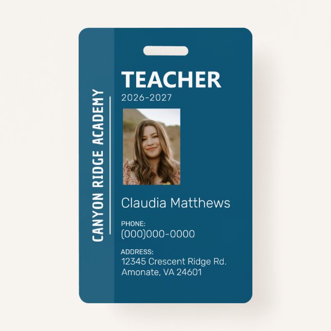 Blue Stripe Homeschool Educator ID Badge (Devant)