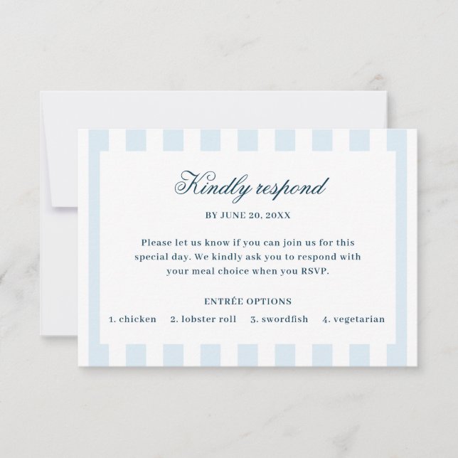 Blue Striped RSVP Card (Devant)