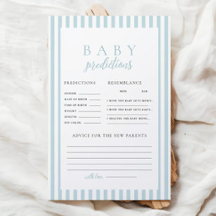 Blue Stripes Baby shower Prédiction Conseils Jeu