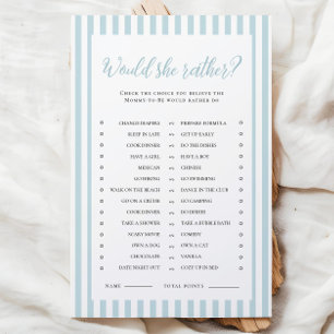 Blue Stripes Baby shower Voudrait-Elle Plutôt
