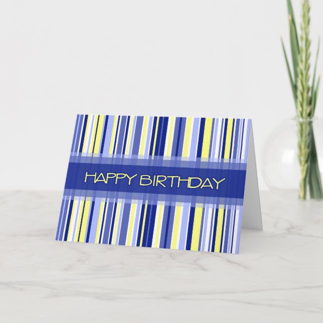 Blue Stripes Business De Groupe Carte d'Anniversai (Devant)