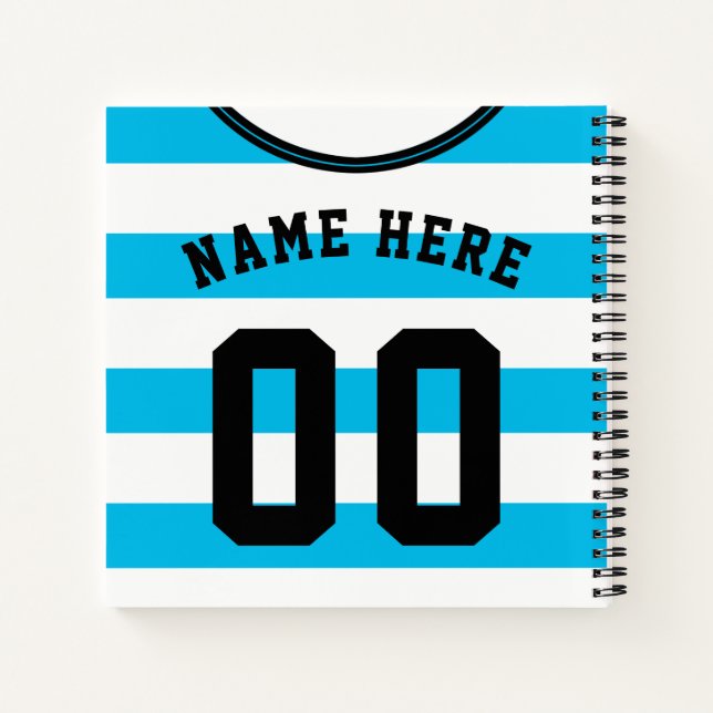 Blue Stripes Jersey Modèle Carnet Football Footy (Dos)