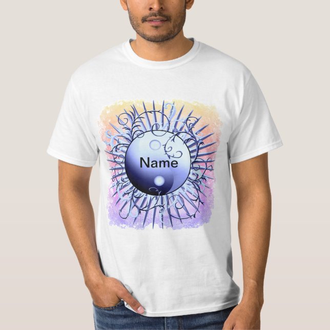 Blue Swirl Yin Yang t-shirt (Devant)