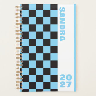 Blue Tan à Carreaux Personnalisé Nom Année 2027 Sp