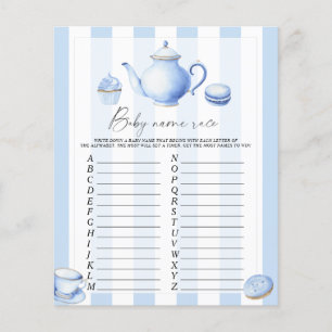Blue tea party - Baby name race jeu
