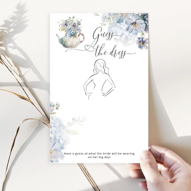 Blue Tea party floral Devinez la robe jeu de marié (Créateur téléchargé)