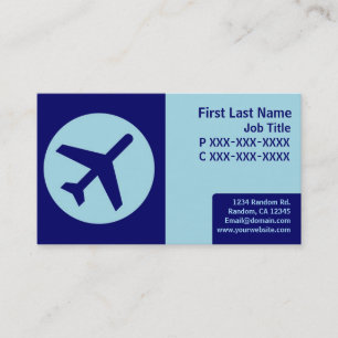 Blue thème rétro avion cartes de visite
