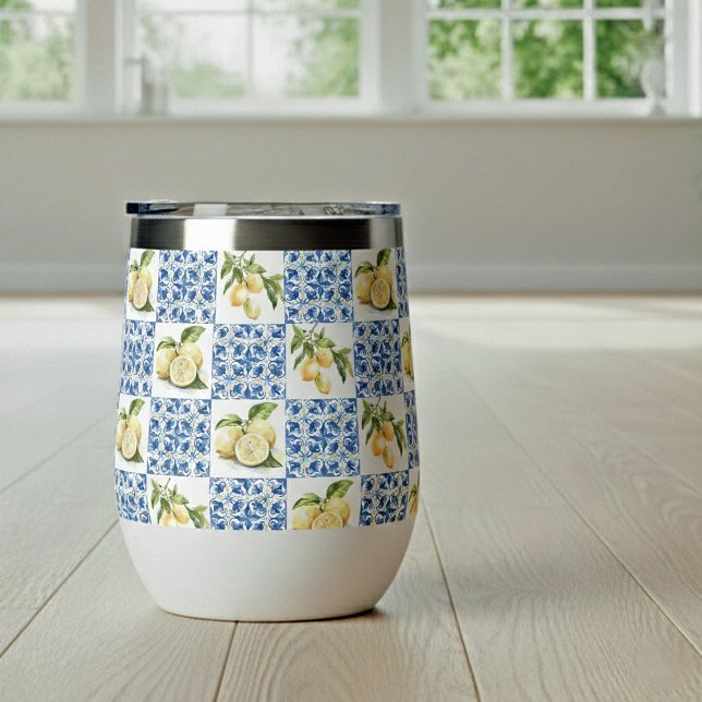 Blue Tile French Country Lemon Pattern (Créateur téléchargé)