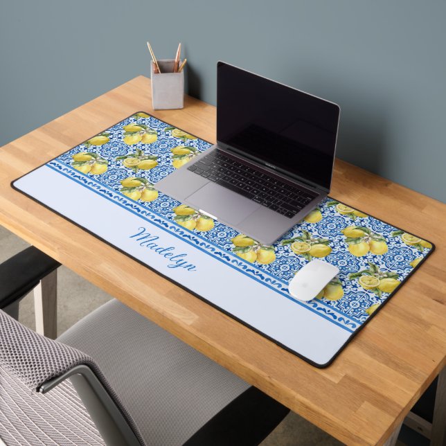 Blue Tiles Lemons Mediterranean Pattern Name (Bureau 2)