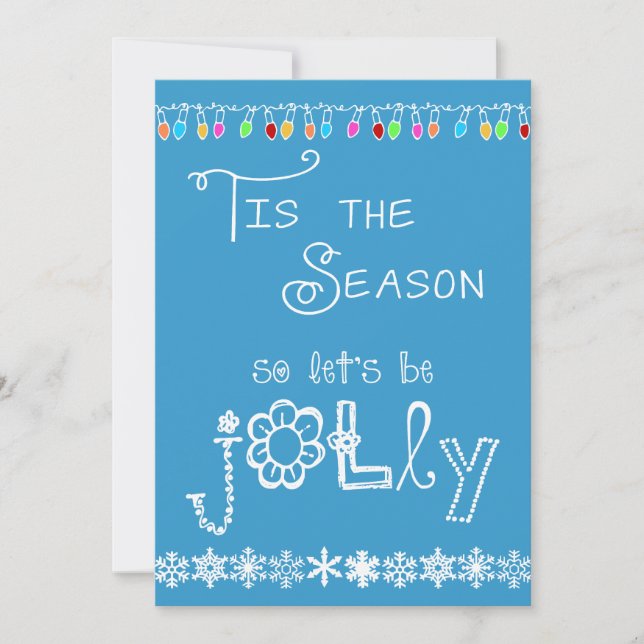 Blue Tis the Season Fête Invitation (Devant)