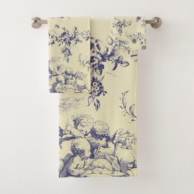 Blue Toile France Pays Cherub Motif (En situation)