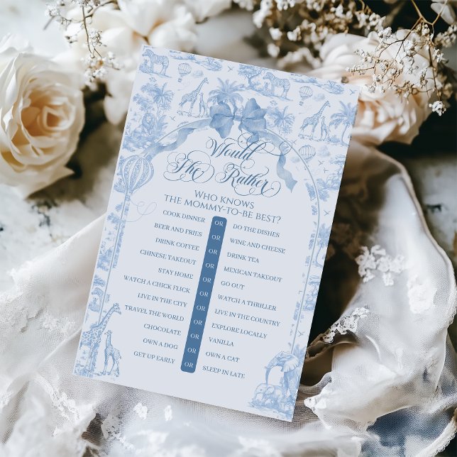 Blue Toile Safari Animal Voudrait Maman Plutôt Jeu (Créateur téléchargé)